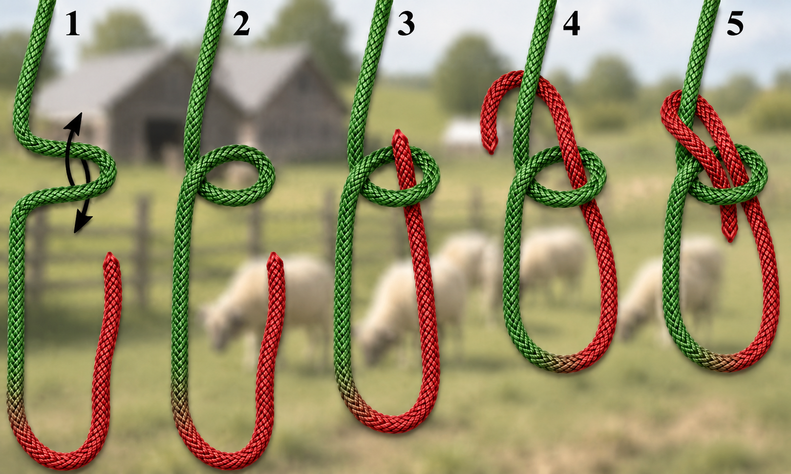 Step-by-step bowline knot guide for tying a non-tightening loop