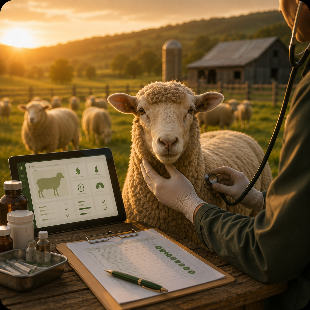 Visual van de module ziektediagnose in HerdDeck Shepherd