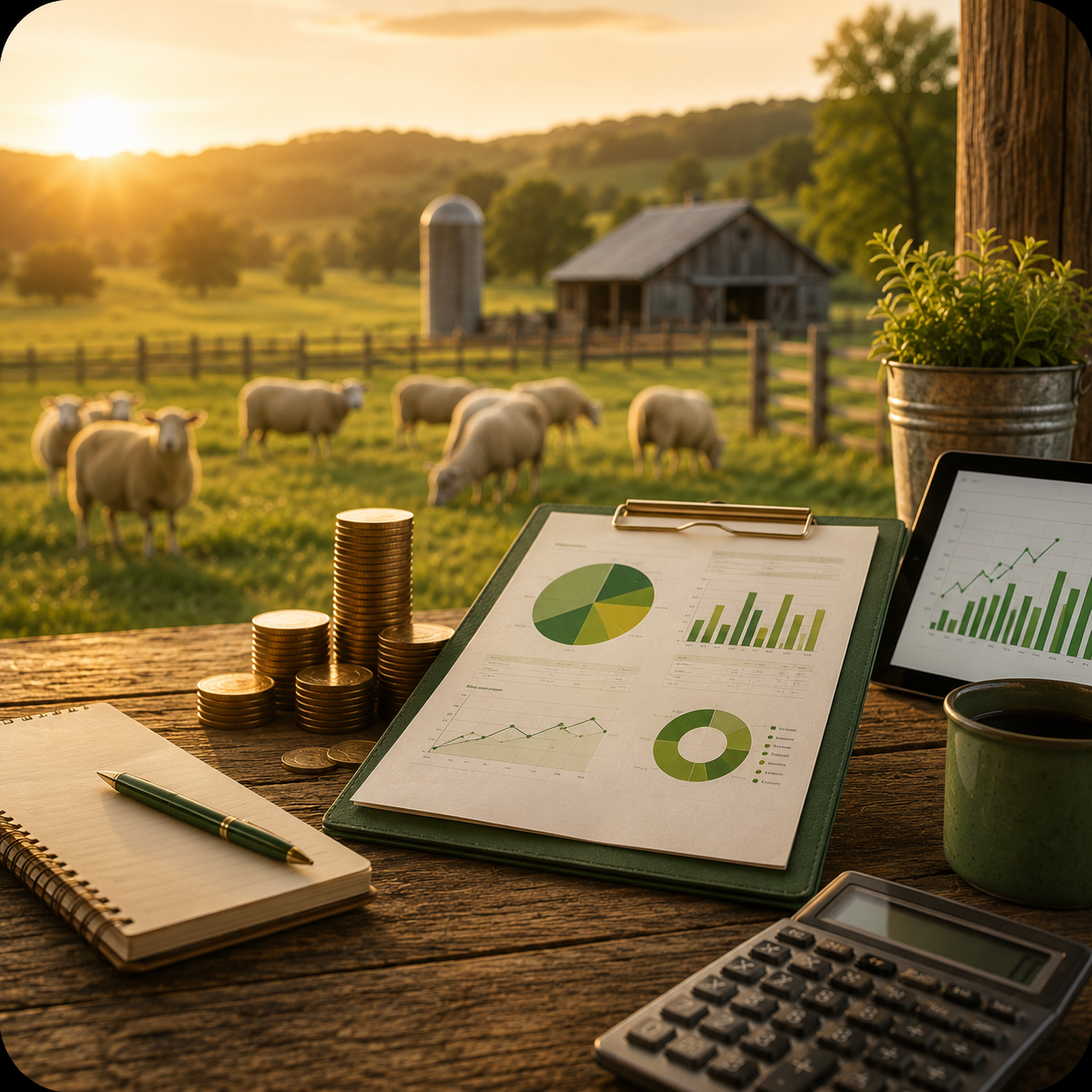 Visual van de financiële module in HerdDeck Shepherd